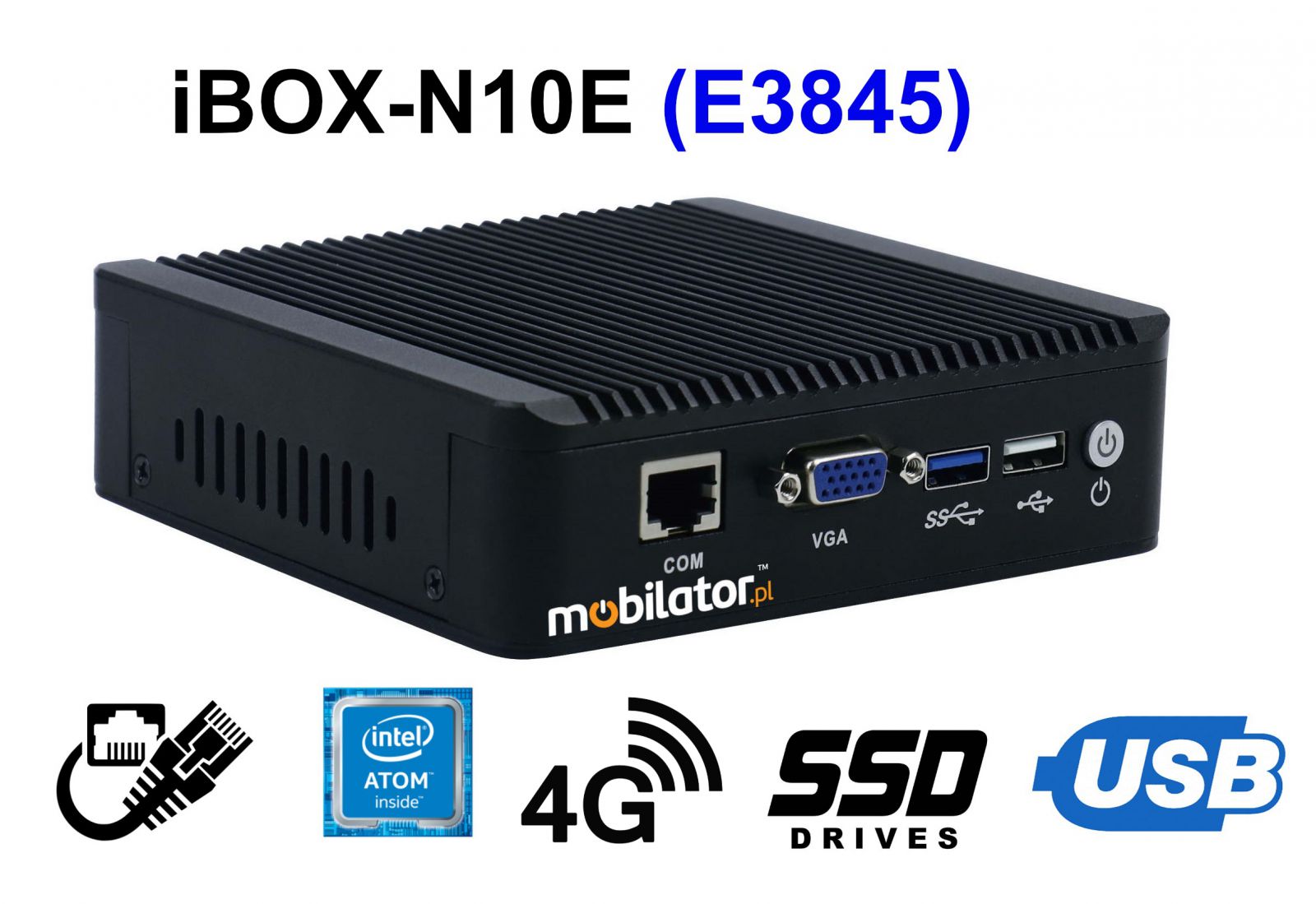 iBOX-N10E (E3845) - Cheap Industrial computer with VGA port and 4x LAN RJ45